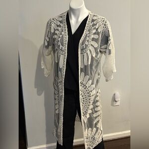Rebellion Again Lacy Duster/Kimono in Cream